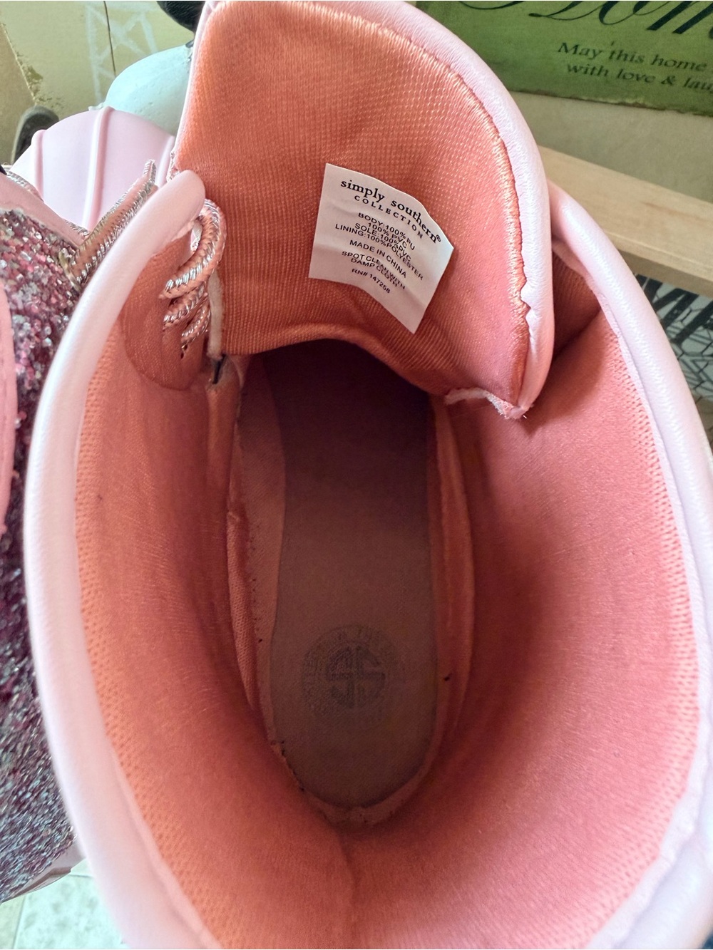 Simply Southern Pink Glitter Duck Boots - Picture 5 of 13